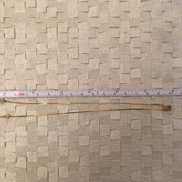 Golden Necklace with Crystal Bead Accents - Picture 4 of 4